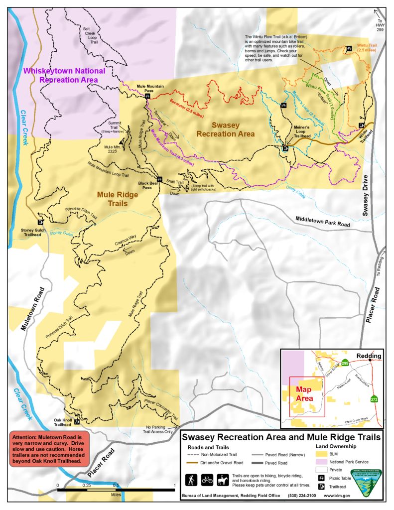 Mule Ridge and Swasey Trail Map - 07-06-17 update - healthyshasta.org